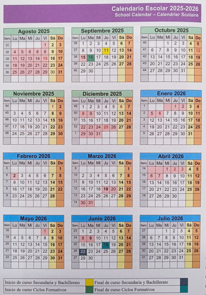 calendario escolar 25-26